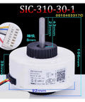 DC Brushless Air Conditioning Fan Motor 30W 310V Replacement Part SIC 310 30 1 0010403317C G with connectors and measurements