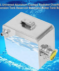 Heavy Duty 2.5L Aluminum Coolant Radiator Overflow Expansion Tank with polished finish and fittings for muscle rides.