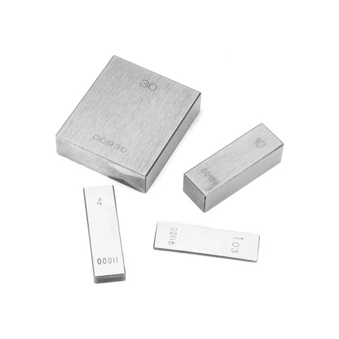 Dead Nuts Accurate Heat Treated Eighty Three Piece HSS Steel Gauge Block Kit showing various precision blocks for woodworking calibration.
