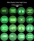 IR reflective flag patches displayed under night-vision glow on black fabric