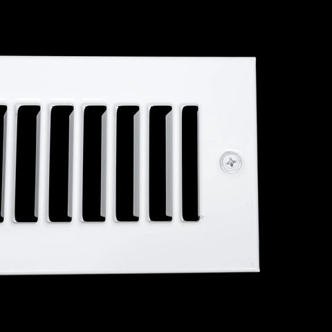 Toe Kick Vent Cover For 2x10 Duct Opening No Fuss Fit Cabinet Toe Kick Space Register Grille For HVAC Off White, corner view