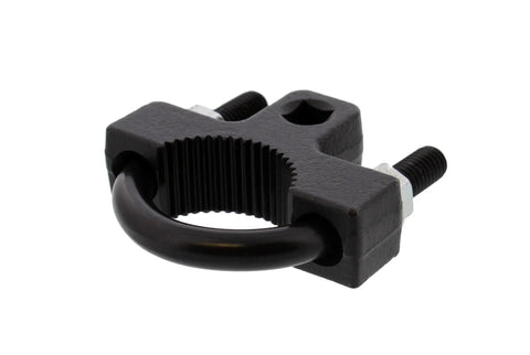 Three Eighths Inch Inner Tie Rod Tool, Low Profile Design For Easy Inner Tie Rod Removal And Installation, Fits Standard Tie Rods With Smooth Ends Between Top And Bottom Components, Heavy Duty Auto Repair Hand Tool, black steel clamp view