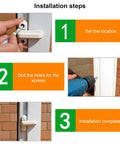 Heavy Duty Aluminum Window And Door Sash Lever Handle For Easy Install Replacement Lock And Home Security Upgrade Hardware You Can Trust With No Drilling Required Rust Resistant Finish And Simple Diy Mount shown in 3-step installation process
