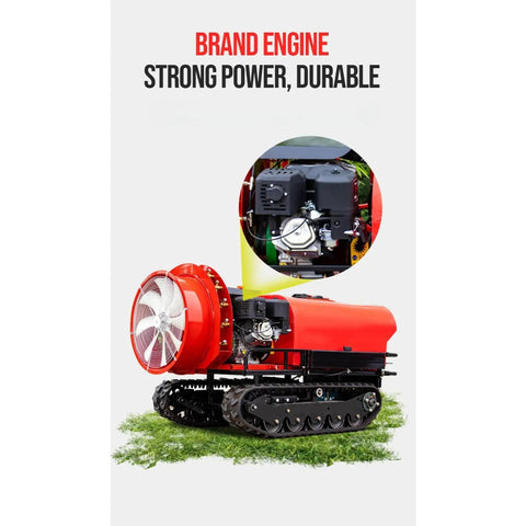 Heavy Duty Crawler Sprayer Machine With Remote Control And Tracked Chassis, showcasing a red engine and tracked chassis.