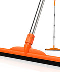 Heavy-Duty Floor Squeegee With 62-Inch Adjustable Handle And EVA Foam Blade for cleaning concrete, garage, patio or workshop floors.