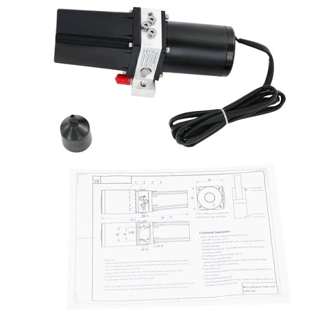 Solid And Reliable Bidirectional Hydraulic Power Unit With 15MPa Gear Pump Motor Reservoir, Featuring Overcurrent And Overload Protection For Heavy Duty Industrial Applications in black housing.