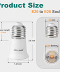 E26 Socket Extender 1.2 Inch 3 Cm Lamp Socket Extension For Recessed Fixtures Easy Install To Boost 360 Degree Light Spread
