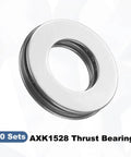 AXK1528 Thrust Needle Roller Bearing Set with 20 Washers Chrome Steel Rollers and Steel Cage