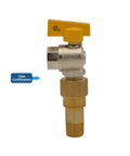 Premium White Gas Outlet Box With Three Quarter Inch Npt Threads And Recessed Shell Featuring A Swift Quarter Turn Shut Off Valve cast in nickel and brass.