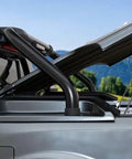 Rock Solid Heavy Duty 28 Inch Gas Strut With Mounting Bracket For Truck Bed Tonneau Cover installed on truck bed.