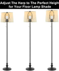 Badass Adjustable Lamp Shade Harp Kit For Table And Floor Lamps Heavy Duty Metal Holder with adjustable height for floor lamp shades.