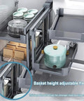Blind Corner Cabinet Pull Out Organizer With Rotate Turntable Lazy Susan Full Extension Dish Rack Slide Out Pot And Pan