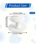 Six White Adhesive Cabinet Knobs Set No Drill Peel And Stick Cabinet Hardware dimensions illustration