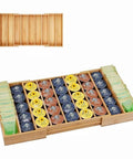 Expandable Bamboo K Cup Holder Drawer Organizer For Coffee Pods And Tea Bags Flexible 12.6 To 21.6 Inch Pod Storage Tray