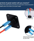 Blue Round LED Toggle Switch Panel 12V 20A SPST On Off Marine Grade Control For Boats RVs Campers Trailers Buses Yachts And Other Mobile Vehicles For Marine Electrical Systems And Recreational Vehicle Setups Dockside Ready, pre-wired terminals