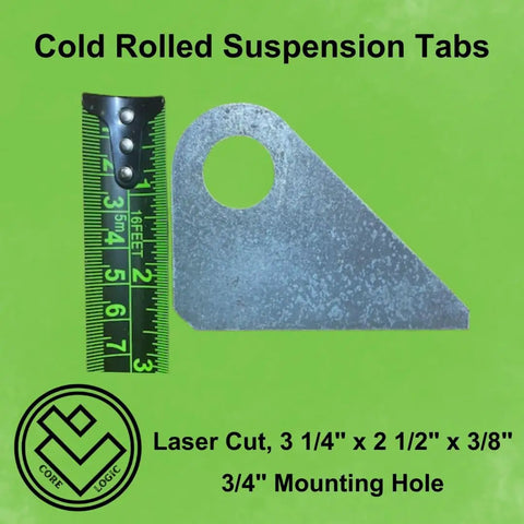Beefy 4 Pack Heavy Duty Suspension Mount Tabs With Three Eighths Inch Cold Rolled Steel And Three Quarters Inch Holes, Laser Cut