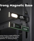 Rechargeable EDC Flashlight Two Pack With USB C Charging Ultra Slim Pocket Light Clip And Magnetic Base attached to metal surface.
