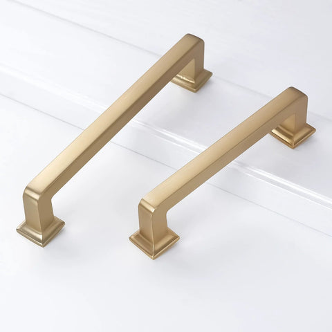 10 Pack 5 Inch 128mm Champagne Bronze Cabinet Handles Gold Kitchen Cabinet Pulls Solid Zinc Alloy Durable Drawer Pulls For Cabinets And Dressers Center To Center 5 Inch Length Modern Elegant Hardware