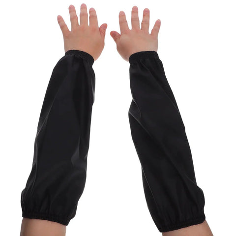 Black Waterproof Arm Sleeves Two Pack Heavy Duty Grease Shield For Mechanics And Construction Crews Slick Proof Work Cover With Snug Stretchy Fit Easy Rinse Job Ready Protection on hands