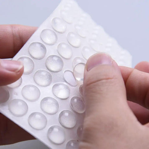 Sheet of clear self-stick rubber feet bumper pads for doors cabinets and drawers no drill needed easy peel and stick