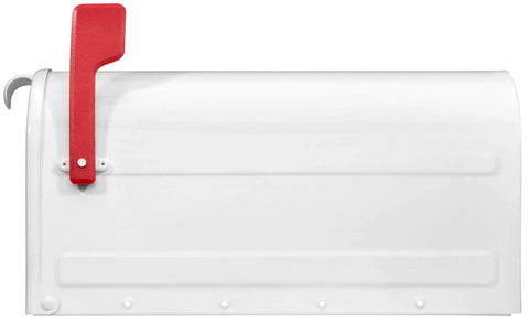 Big White Post Mount Mailbox With Front Access Door, Embossed Panels, Reinforced Door Bracket For Extra Rigidity, Easy Mail Removal