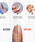 5 In 1 Cuticle Care Kit With Stainless Steel Trimmer Pusher Nipper Dead Skin Fork And Triangle Nail Scraper for nail care steps