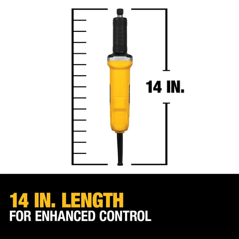 Corded Die Grinder 1-1/2 Inch Wheel, 4.2 Amp, 25,000 RPM Powerhouse with 14-inch length for enhanced control, shown vertically.