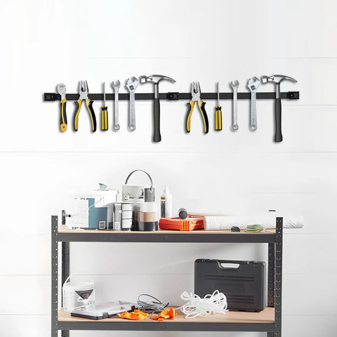 12 Inch Magnetic Tool Holder Strips Set of 4 for Garage Organization PVC Coated Magnetic Storage Bars Wall Mounted Hanging Strip Heavy Duty Easy to Install with tools hanging