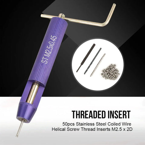 M2.5 Stainless Steel Helical Insert Kit For Frequent Part Removal Pack Of 50 Built For Aluminum And Other Soft Materials