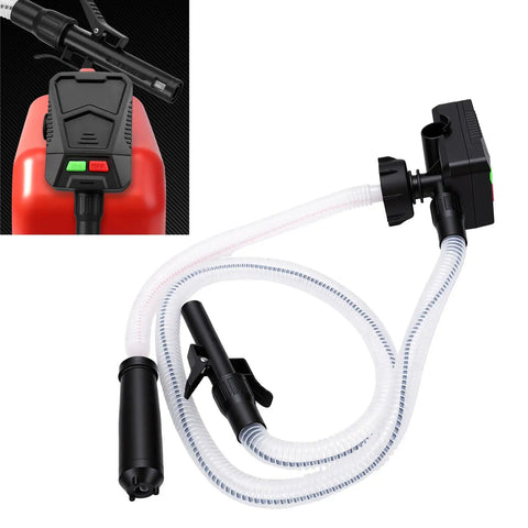 Portable Cordless Fuel Transfer Pump With Auto Stop Sensor For Gasoline And Kerosene. Smart Automatic Shutoff Prevents Spills And Overflow During Safe Tank Filling Or Engine Refueling Tasks Around Home Or Job Site