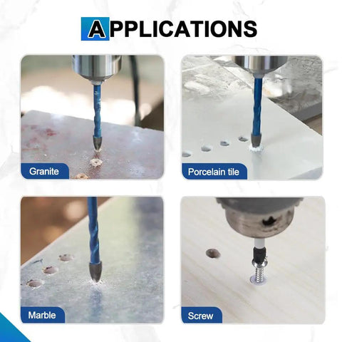 Badass Dry Diamond Tile Drill Bit Set With Magnetic Phillips Ph2 Screwdriver Bits For Crushing Hard Porcelain Ceramic Granite Marble In Every Standard Size Rock Solid Tool Kit applications on granite and marble.
