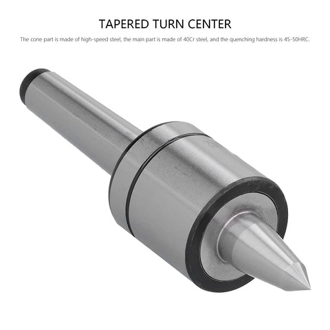 MK2 60° Morse-taper lathe live center, steel body, conical tip