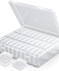 Large Bead Organizer Box With Thirty One Mini Clear Storage Compartments Hinged Lid Craft Box For Beads Jewelry Findings