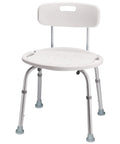 Shower Chair With Back For Elderly And Disabled, Lightweight Aluminum Bath Seat Supports Up To 300 Lbs, Easy Assembly, White