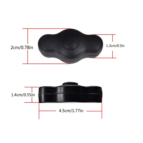 12V Waterproof Push Button On Off Switch With Quick Connector For LED, showing dimensions and side view in black finish.