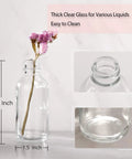 12 Pack 2 Oz 60ml Clear Glass Bottles With Lids And 3 Stainless Funnels Travel Set For Wellness Oils Juices Serums And Samples
