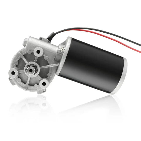 DC 24V 80W Worm Gear Motor With High Torque 4Nm 160RPM Right Angle Reversible Gearbox Electric Motor In Black Casing