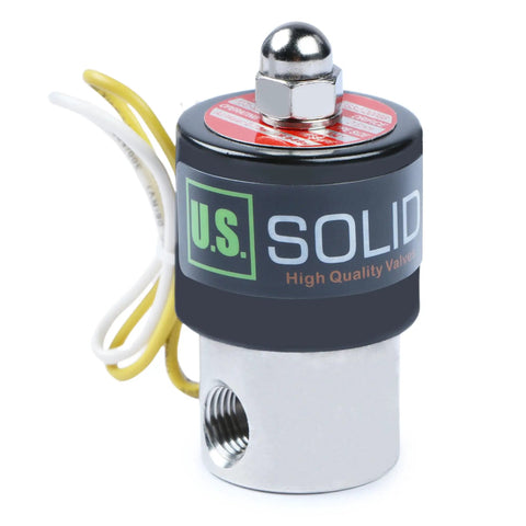 One Quarter Inch Stainless Steel Electric Solenoid Valve 110VAC Normally Closed With Viton Seals Built Tough For Water Gasoline Diesel