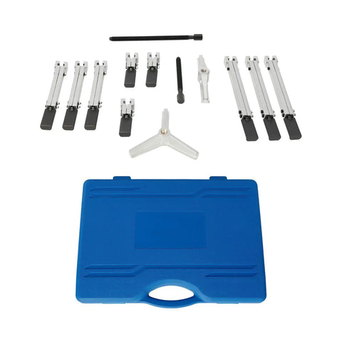 Hardcore Heavy Duty 13 Pcs Gear And Bearing Puller Set With Separator And Hub Axle Removal Tool Kit With 2 Jaw And 3 Jaw Reversible Chrome Vanadium Steel Build Made For Mechanics And DIY Guys Who Get Stuff Done In Their Garage Daily, blue case
