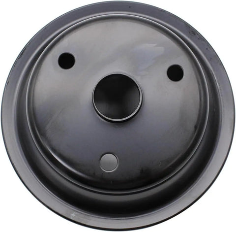 Hot Swap Power Steering Pump Setup For Classic Small Block Chevy V8 Engines Like The 305 And 350 Comes With Heavy Duty Long Water Pump Plus Crankshaft Pulley And Full Bracket Kit To Spice Up Your Old School Ride Today black steel 2-groove pulley