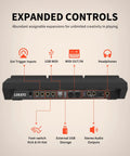 Back panel of Percussion Sample Pad For Electric Drum Kit showing USB MIDI, MIDI Out, trigger inputs, audio outputs.