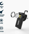 Slim Pocket Flashlight With 500 Lumens Rechargeable EDC Light Magnetic Base in black showing construction and features.