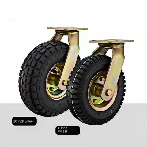 Badass 10 Inch Pneumatic Casters With Premium Quality Inflatable Rubber Tires For Silent Heavy Duty Rolling Hand Trucks Universal Easy Swap Slick Finish - showcasing 10 inch and 8 inch wheels.