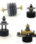 Technical Gears Axle Pin Connectors And Rack Gear Set With Rubble Wheels For Creative MOC Cars And STEM Builds, 300 Plus Pieces