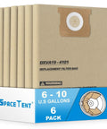 Six-pack disposable filter bags for DeWalt 6-10 gallon wet dry vacs DXVA19-4101 compatible with DXV06P, DXV09P, DXV10SA.