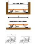 Diagram showcasing dimensions of Beefed Up Heavy Duty Drawer Slides With Hydraulic Dampening Full Extension Soft Close 40Kg Load Capacity