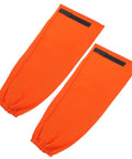 No Sweat Flame Resistant Welding Sleeves With Adjustable Cotton Fit shielding mechanics from hot sparks, vivid orange color.