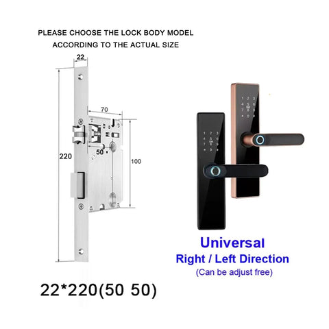 Stress Free Wifi Smart Door Lock Featuring Slick Fingerprint Scanning Knockout Password Entry Key Card Backup Plus Quick Usb Charging For Rock Solid Smart Home Setup In Red Bronze with dimensions and universal design.