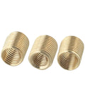 Shift Knob Thread Adapter Kit, 3 Pieces, Aluminum Alloy Nut Inserts M10x1.25 M10x1.5 M8x1.25, Gold Finish, shown in close-up view