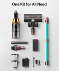 Beast Mode Cordless Vacuum Cleaner With 650W Motor And 55KPa Suction 8 in 1 set with accessories on white background
